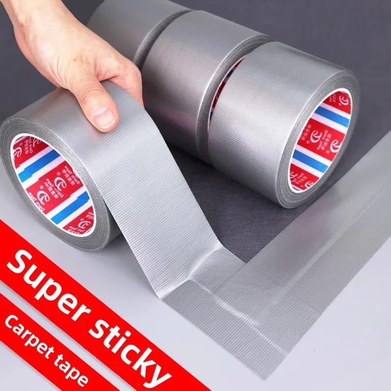 Silver Single Sided Heavy Duty Duct Tape Thickened Waterproof High Temperature Resistant Trace Industrial Tape For Carpet Edge