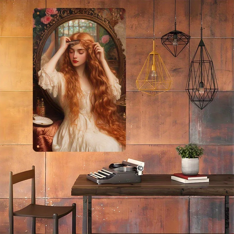 2D Flat, 2D Flat, This Is a Vintage Metal Sign in a Flat 2D Style, Measuring 7.87 by 11 Inches. It Showcases a Classic 19Th-Cent