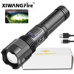 Powerful Rechargeable Flashlight XHP70 LED High Power Flashlights Long Range Torch Tactical Lantern For Emergency