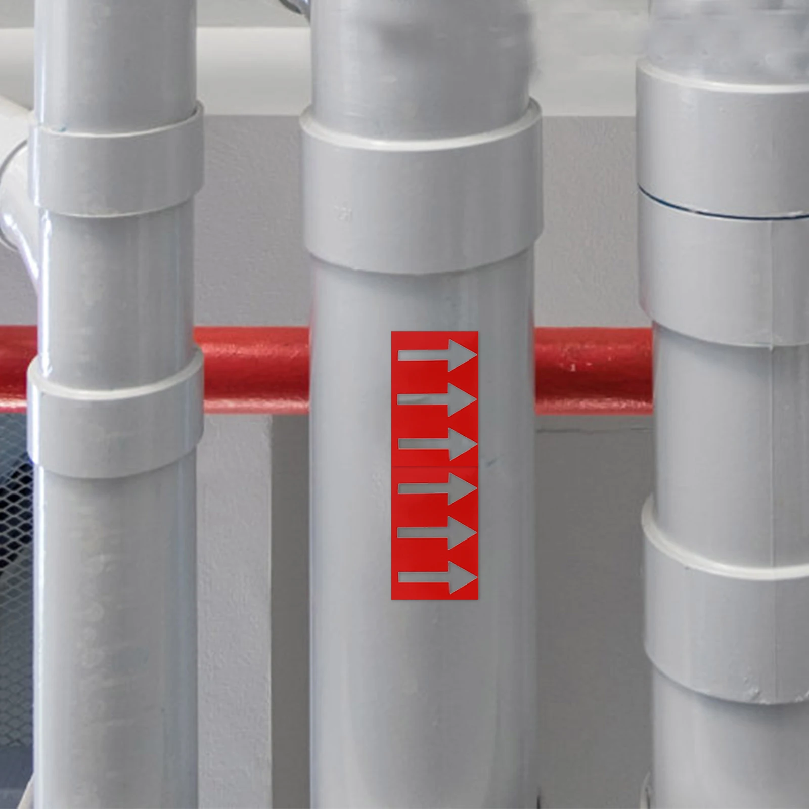 

2 Rolls Pipe Direction Stickers Flow Arrow Tape For Floor Wall Adhesive Directional Marking Waterproof Safety Indicator Decals