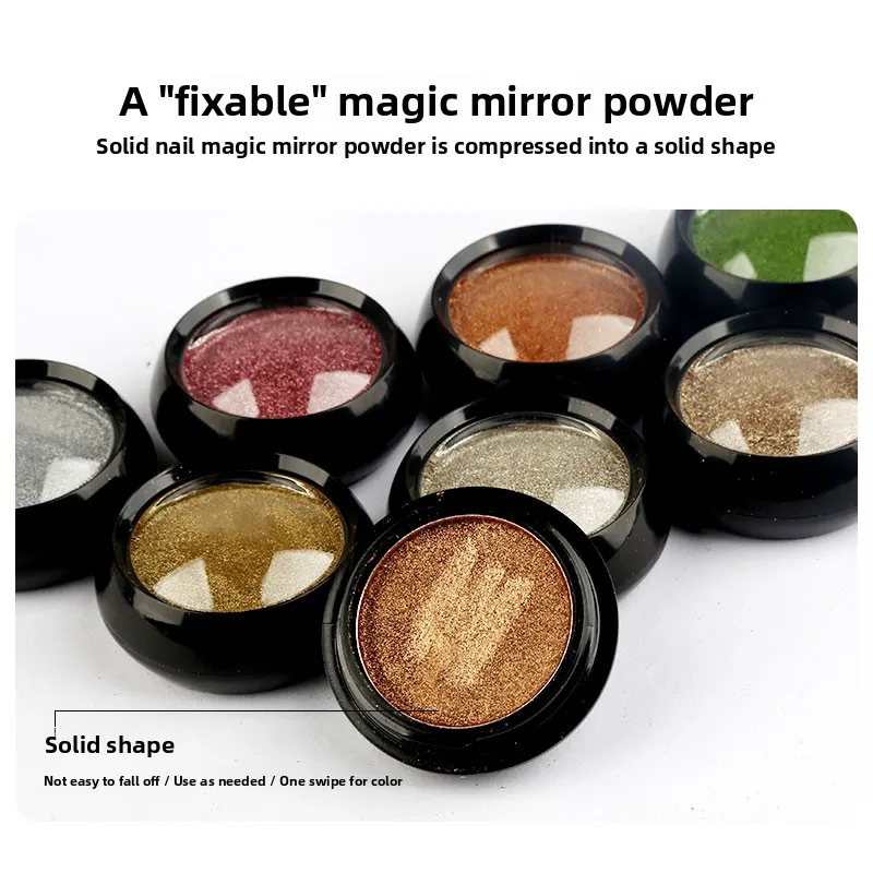 Nuevo Polvo Mágico de Espejo de Estado Sólido, Color Bronce Aurora Súper Brillante, Herrentas de Arte de Uñas, Purpurina p...