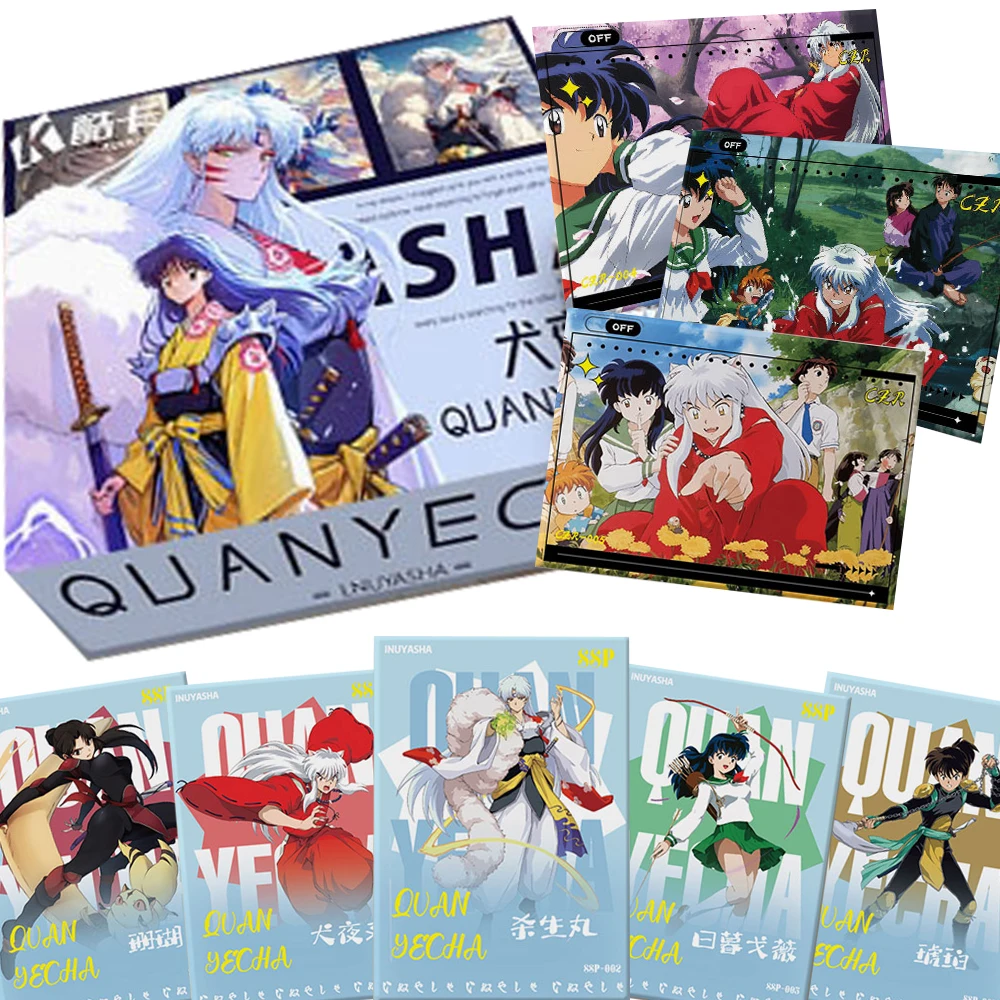 Tarjetas de colección Inuyasha Sesshoumaru Naraku Miroku personajes mágicos de sangre caliente Anime tarjetas de habilidad exclusivas juguetes para niños regalos