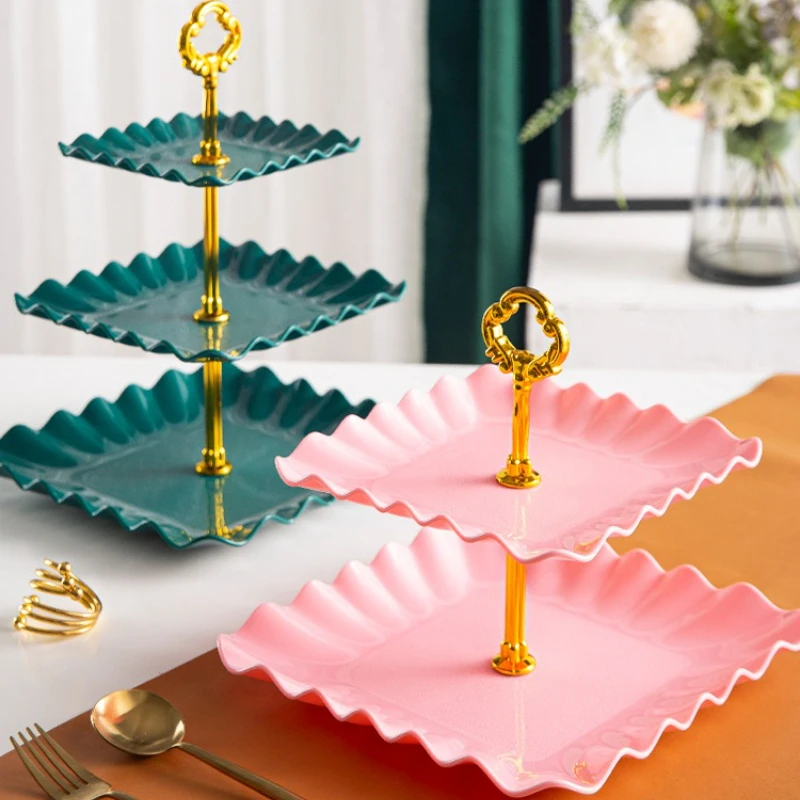 3-Tier Cupcake Stand Fruit Plate Holder Desserts Snack Candy Buffet Stand Tower For Wedding Party Birthday Cake Dessert Tray  ﻿