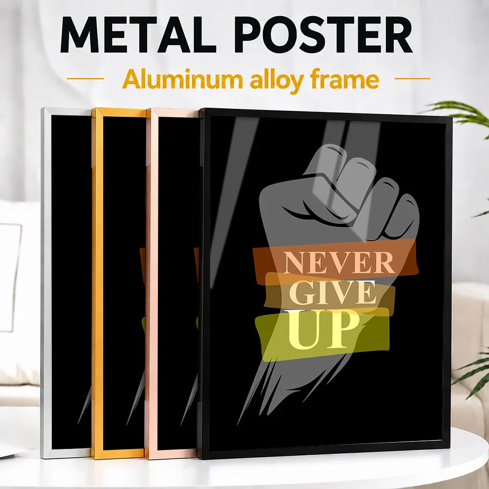Famous Quotes Framed Metal Poster Personalized Photo Inspirational Lettering Style Wall Art For Home Office Premium Coach Gift