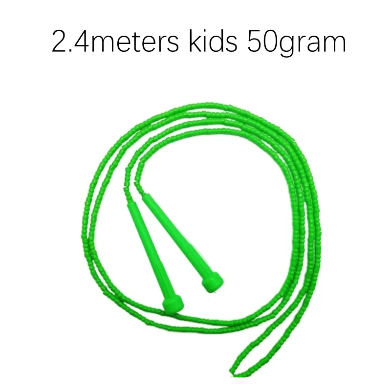 2.4 meters kids child beginner beaded jump rope soft small diameter 6mm beads skip rope freestyle jump rope