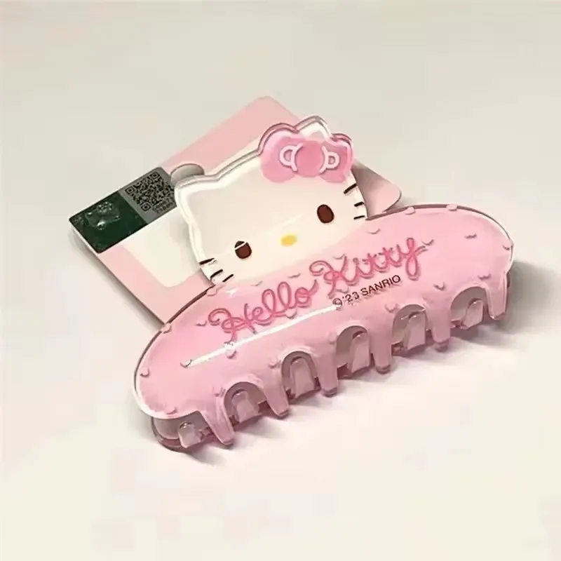 Klipsy do włosów Hello Kitty Y2K Sanrio dla dziewczynek, akrylowe spinki typu klips rekin, akcesoria do włosów dla dzieci, prezent urodzinowy, zabawki