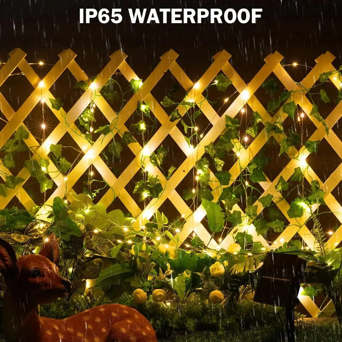 1pc 12M 100 LED Solar Artificial Ivy String Light Garden Street Garland Outdoor Waterproof Fairy Lights For Party Wedding Decor