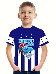 Children 100 Cotton T-shirt Cool Honduras Parrot 3D Print BoysT-shirt Casual Comfy Short Sleeve Tee Tops Boys Clothes