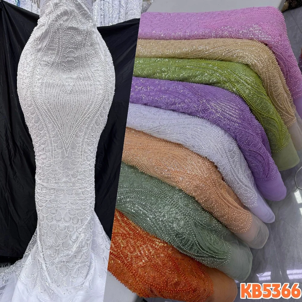 

Роскошная африканская кружевная ткань 2026 года, розовые пайетки, французская сетка, вышитые бисером, тюлевая ткань высокого качества для свадебного шитья KB5366