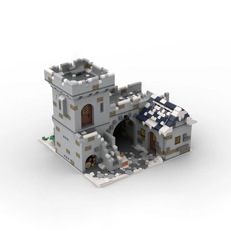 Medieval Castle Model Moc Building Blocks The Gates of the Village Under the Snow Technology Brick DIY Assembly Construction Toy