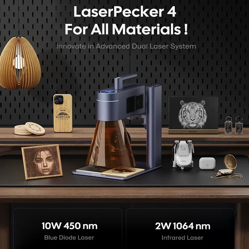 الذكية شاشة LED تعمل باللمس LP4 الشريحة الليزر حفارة طبقة النقش قطع المحمولة آلة الحفر بالليزر الصغيرة لجميع المواد