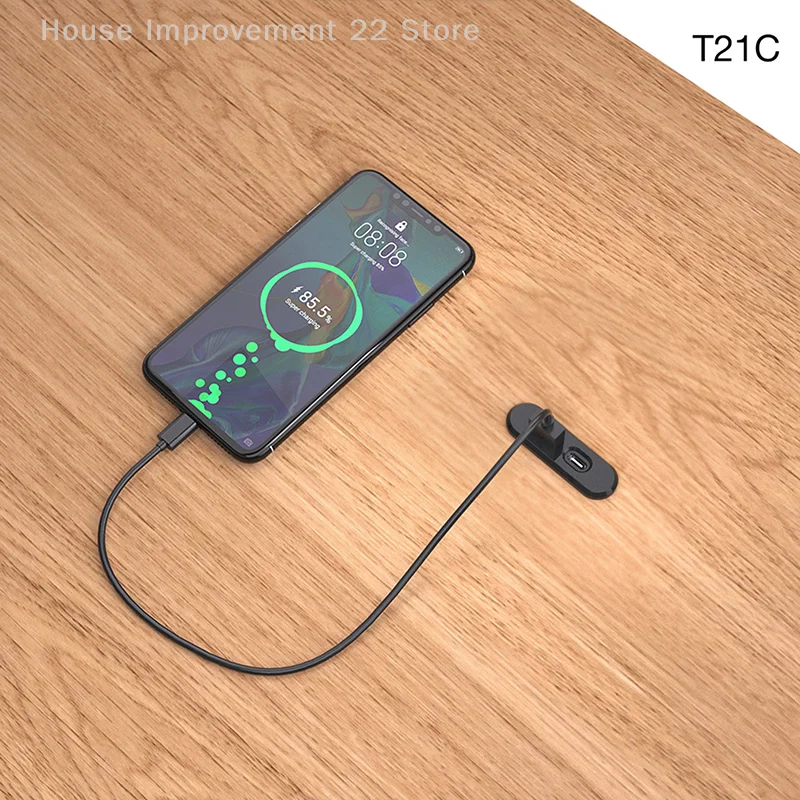 لطاولة غرفة النوم المكتبية مآخذ راحة 1 USB-A و1 Type-C مدمجة في مخرج طاقة مخفي لسطح المكتب مع سلك تمديد 1.2 متر