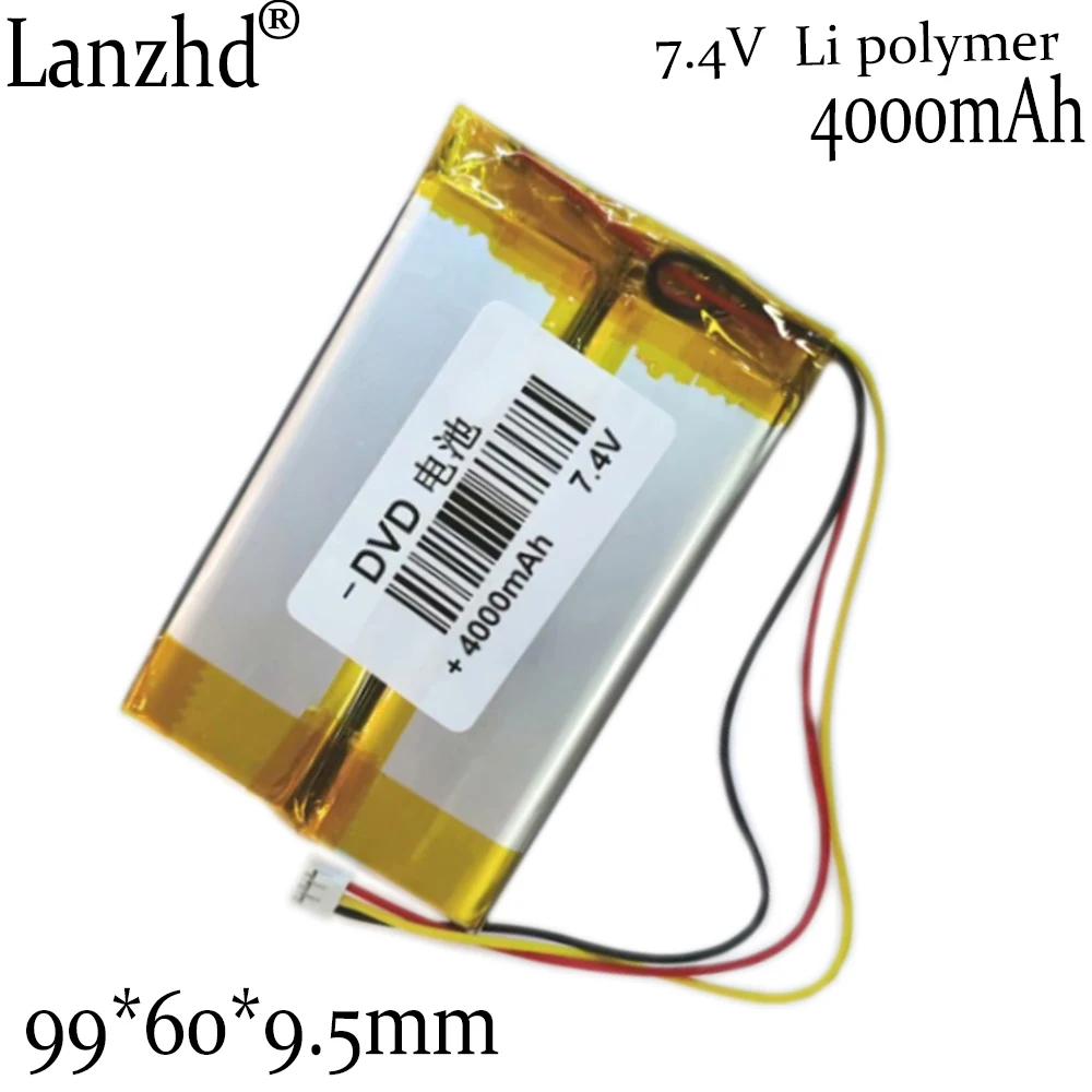 1-10pcs Mobile DVD player battery 992999 polymer battery 7.4v EVD portable DVD polymer lithium battery 4000MAH