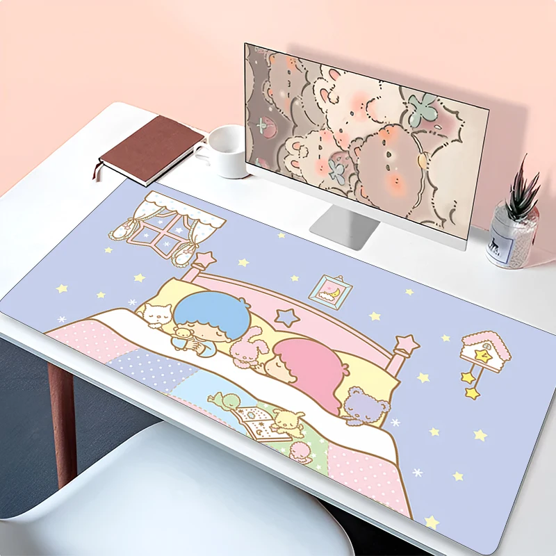

Computer Varmilo Keyboard Kawaii Mouse Pad L-little Twin Star Anime Gaming Accessories Table XXL Gamer Carpet Desk Mat Mousepad