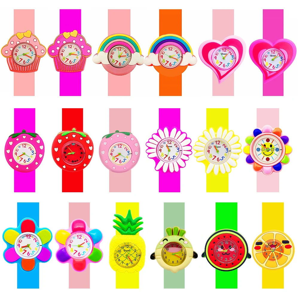 

Baby Watch 3D Cartoon Kids Birthday Gift Girl Boy Children Study Time Toy Clock Free Spare Battery