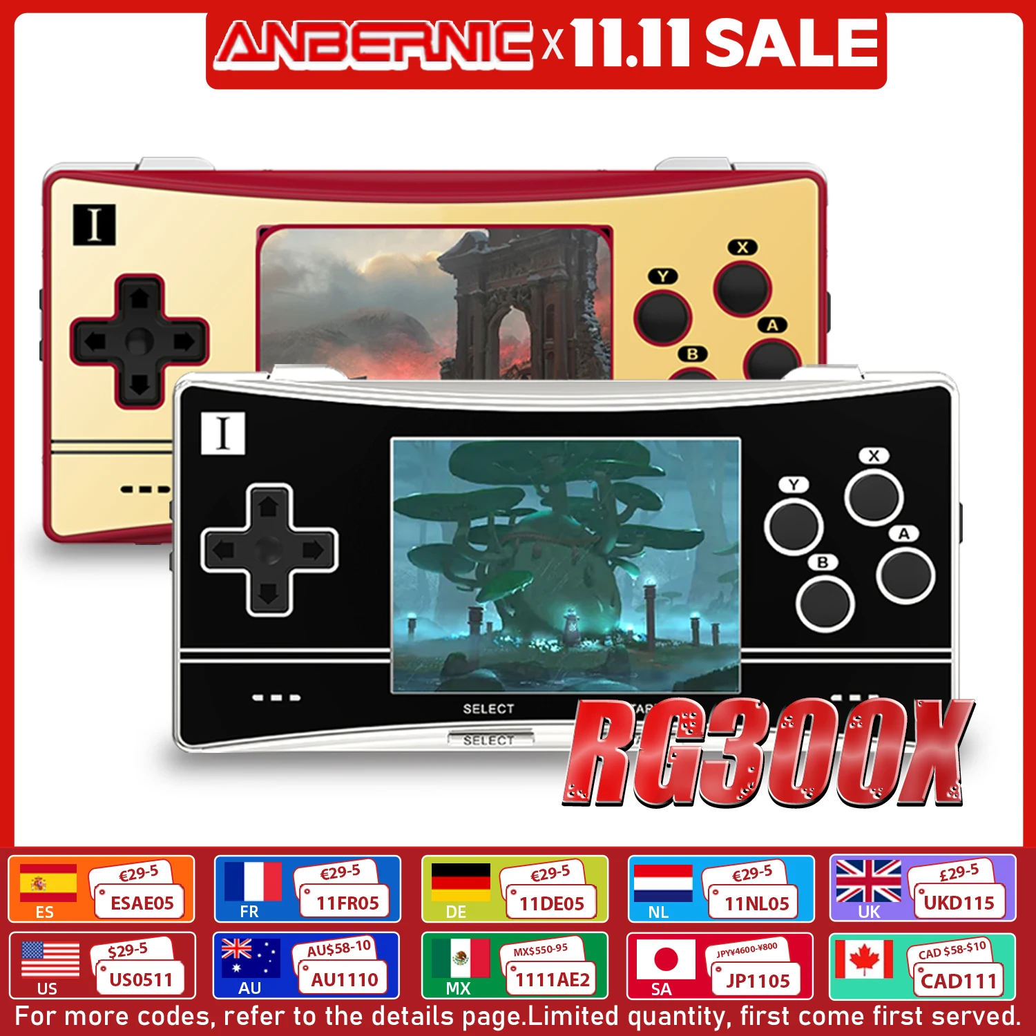 جديد Anbernic RG300X ريترو وحدة تحكم ألعاب محمولة دقيقة لعبة فيديو لاعب للألعاب دعم HD خارج بنيت في 5000 ألعاب أطفال هدية