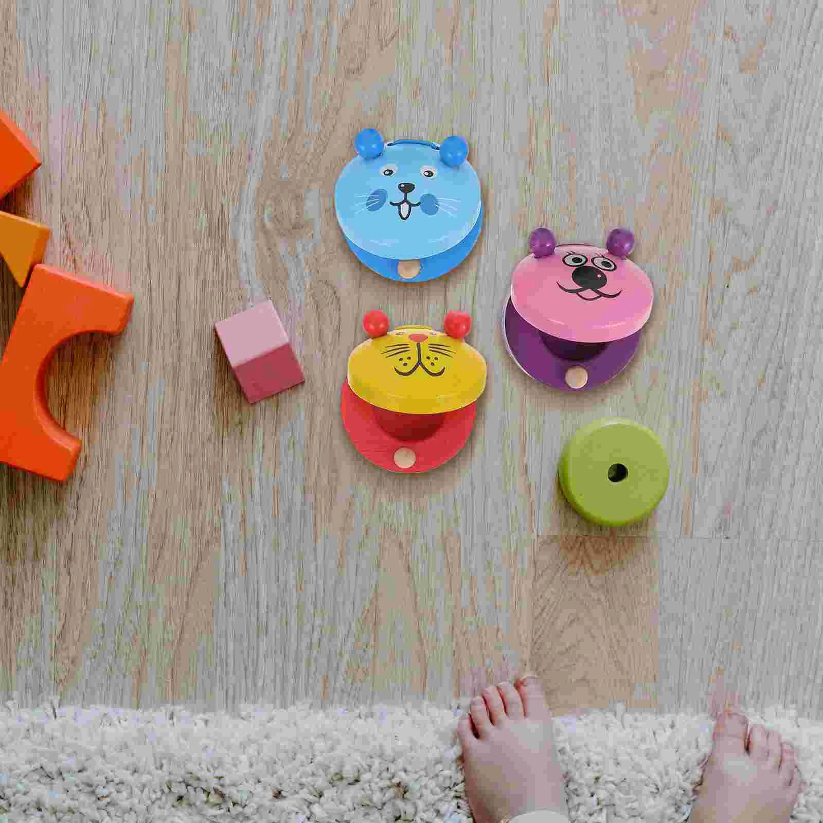 6 Pcs Castanets Musical Toy Childrens Toys Instruments Percussion Wooden Kids Toddler