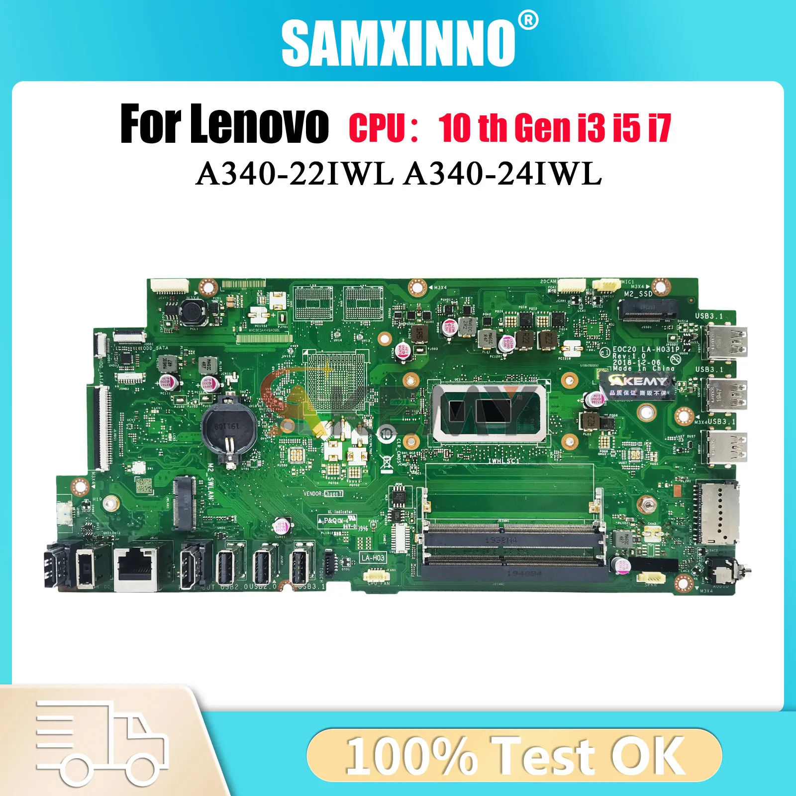 

For Lenovo A340-22IWL 24IWL Motherboard LA-H031P with i3 i5 8th 10th Gen 100% Fully Tested