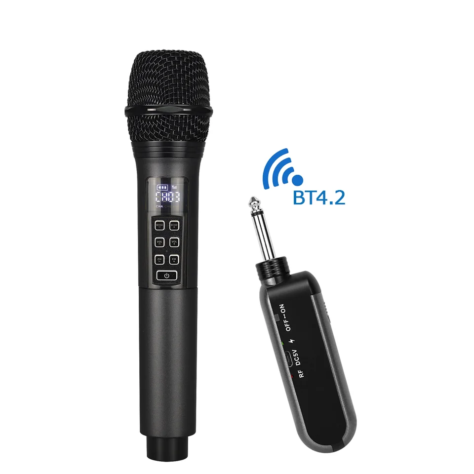

Portable Digital Professional UHF Wireless Microphone System Rechargeable Handheld Design Cardioid Dynamic Mic For Professional