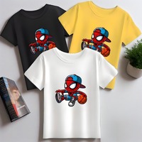 Summer Boys Fashion T Shirt Breathable Children Short Sleeve O Neck Top Anime Spiderman Printed Kids Casual Tees Outdoor Clothes