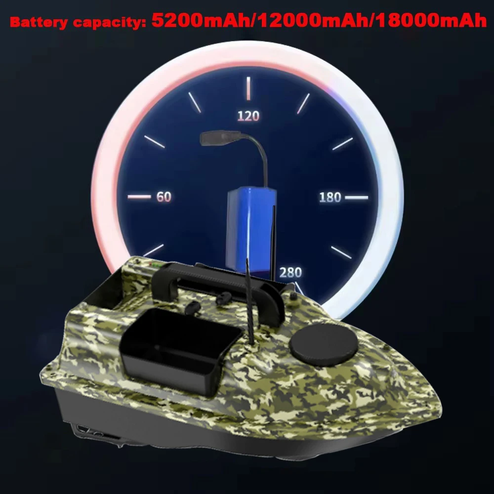 600m 3 pojemniki z przynętą Łódź wędkarska RC z GPS światła nocne Podwójny silnik Możliwość ustawienia 16 punktów GPS Obciążenie 2 kg z