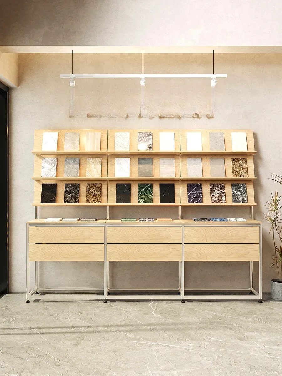 Aluminum profile ocean panel birch exhibition hall sample display cabinet, storage exhibition storage bookshelf, shelf multi-lay