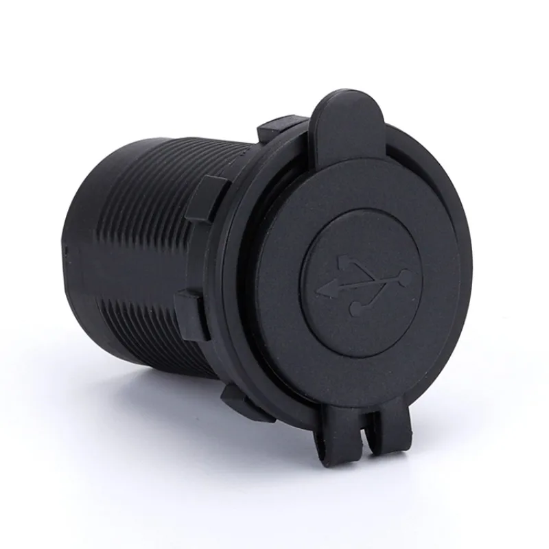 Easy-to-install Fireproof Dual Port 5V 4.2A Blue Light Emitting Diode USB Car Charger Socket with Waterproof Cover