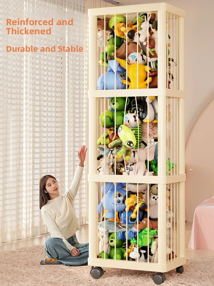 

Большой контейнер для хранения игрушек, прозрачная эластичная корзина-органайзер для детских кукол и фигурок, домашнее использование