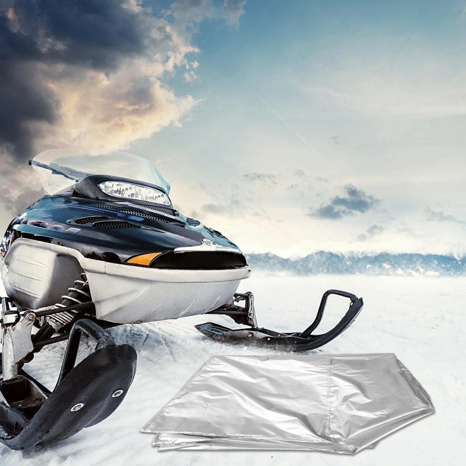 

Universal Sled Cover Heavy Duty Waterproof Snowmobile Protector Outdoor Trailer Storage Fish Ice Shelter 210T Oxford for Winter