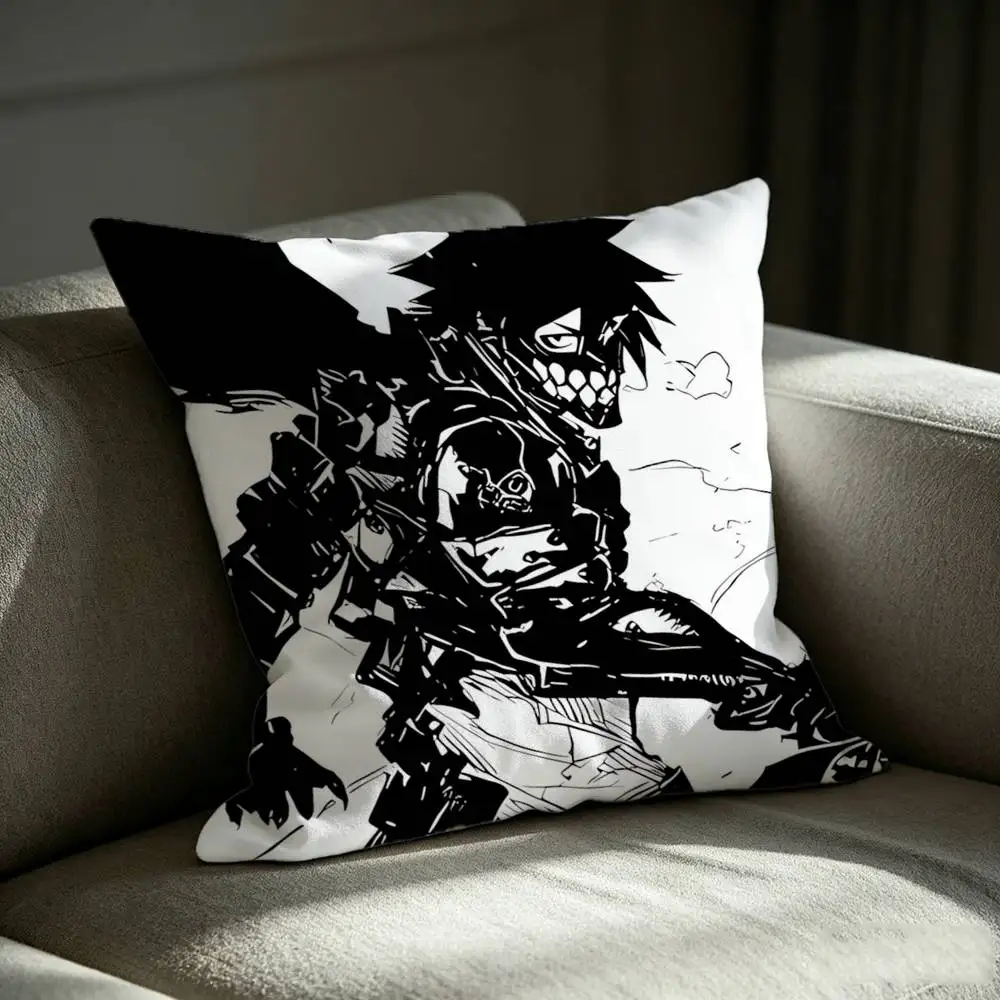 J-Jirou Azuma Anime B-Black Torch Square Sofa Pillow Cover Solid Color Living Room Home Decor Cushion Case