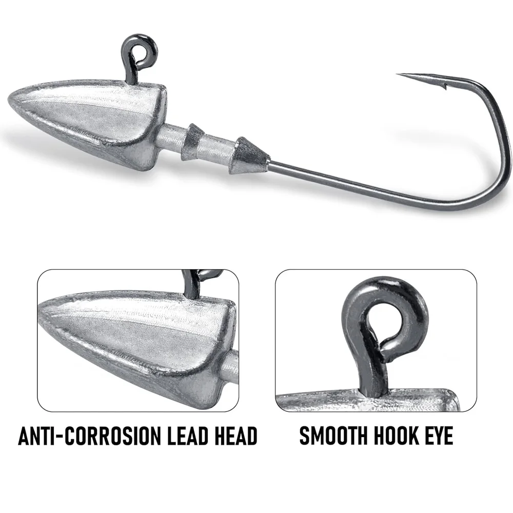 Jig Head de plomo para Texas Rig – Anzuelo afilado para vinilo - imagen 5