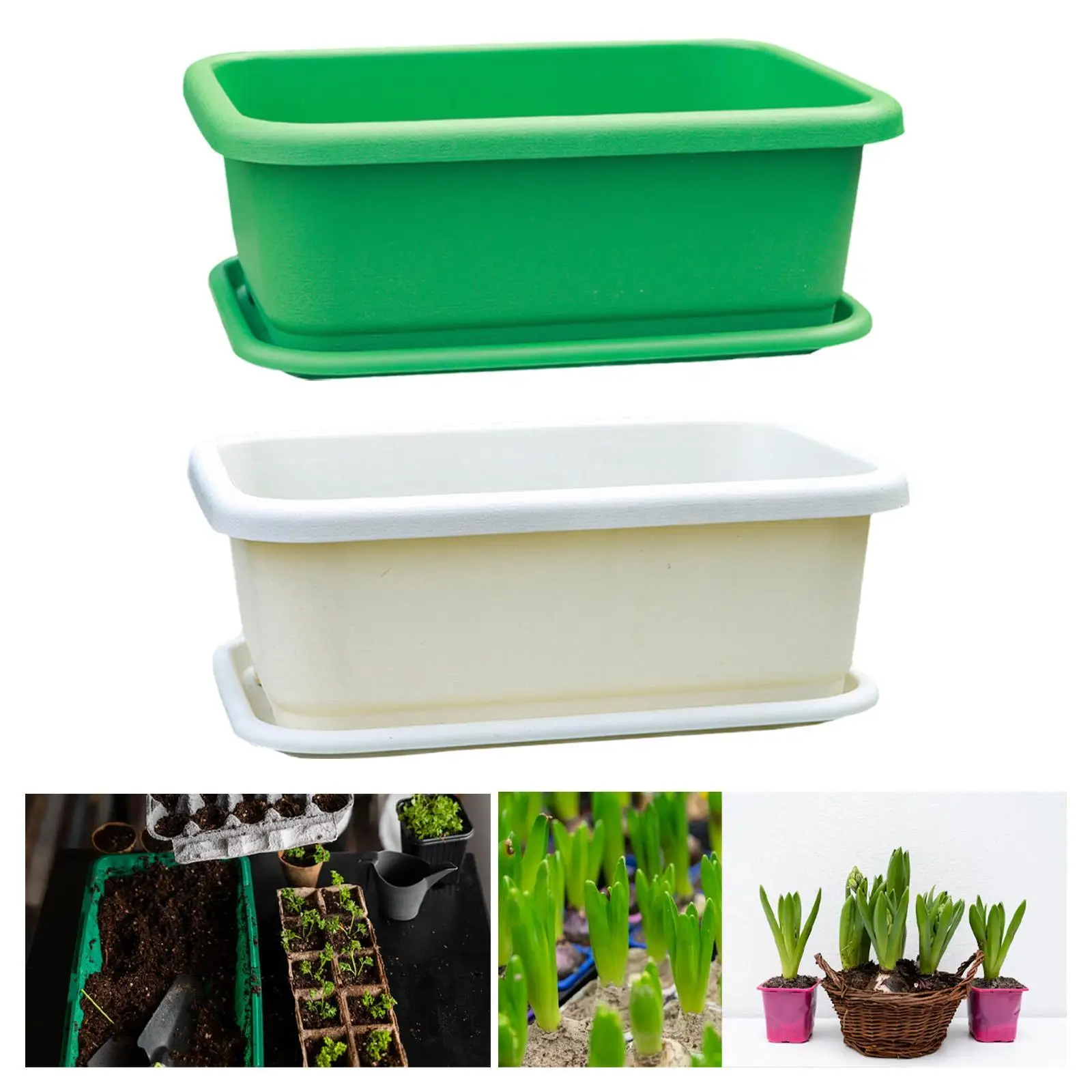 Plant Box with Tray Vegetable Planter Container for Yard Indoor Outdoor Home