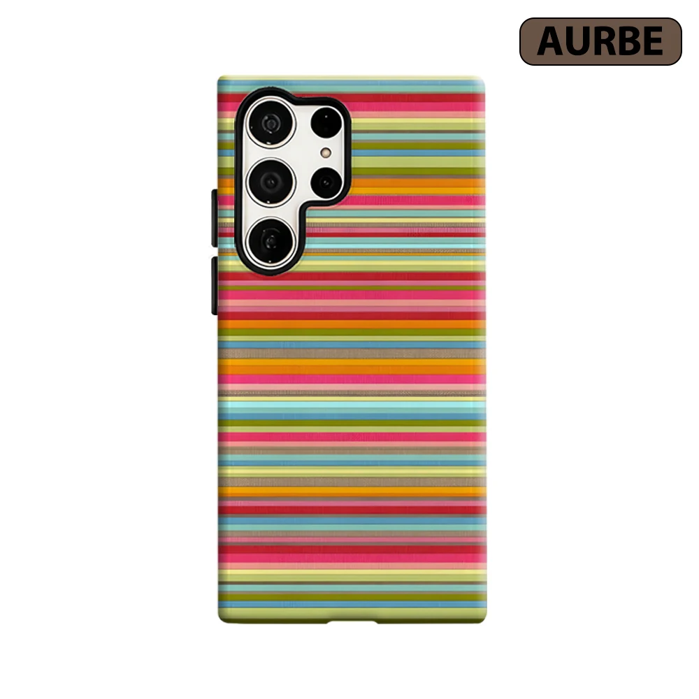 Rainbow Stripes Phone Case for Samsung Galaxy S26 S25 Ultra S24 S23 Ultra Plus Shockproof Double Layer Tough Back Cover