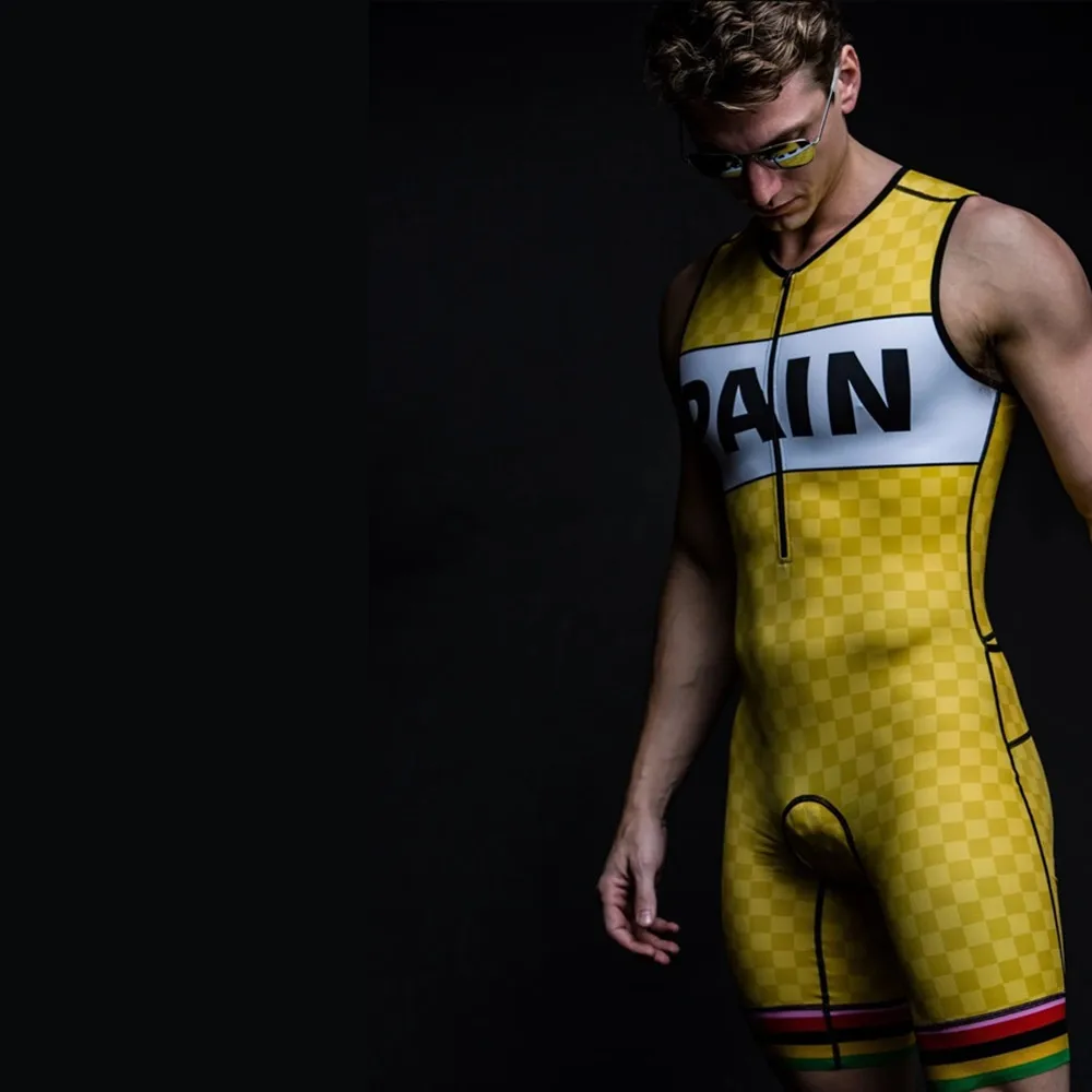 

Love The Pain Men Sleeveless Skinsuit Triathlon Cycling Jersey Maillot Ciclismo Clothing Go Pro Mtb Jersey Mujer Running Clothes