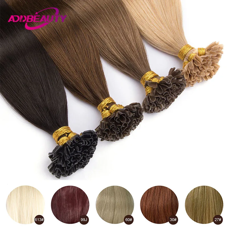 Nail U TIP Przedłużanie włosów Ludzkie włosy Proste Ludzkie włosy Remy 40g 50g Naturalne kapsułki Keration Ludzkie przedłużanie włosów Fusion 613 #