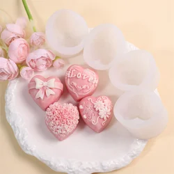Delicate Floral Heart Silicone Molds 3D Rose Heart Candle Plaster Making Mold DIY Hand-in-Hand Heart Resin Mold Wedding Decor