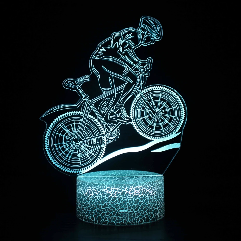 Nighdn Mountain Bike Night Light LED USB Tabel Lamp 16 color Changing with Remote Room Decor Birthday Gift for KidsBoys Man