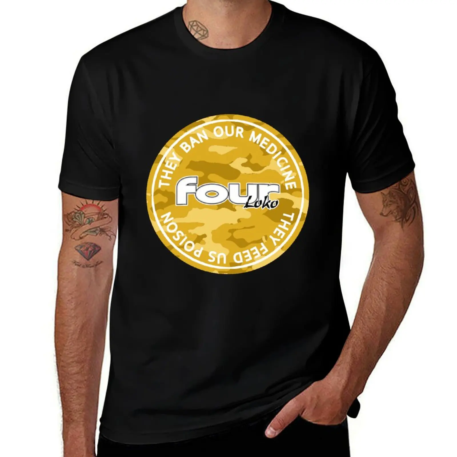 

Four Loko Gold T-Shirt cotton t shirt pack man t shirt summer man t shirt cotton T-Shirt