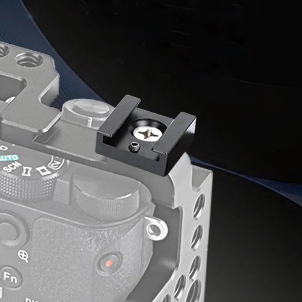 

2Pcs Cold Shoe Mount Adapter Aluminum Alloy Clamp Lock Quick Release for Camera Tripod Light Stand Monitor Microphone Rig