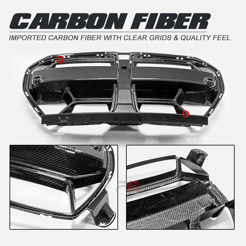 

suitable for Dry Carbon New Design Front Grill Pair with ACC for BMW M3 G80 Sedan M4 G82 Coupe Pre-preg carbon Type CSL