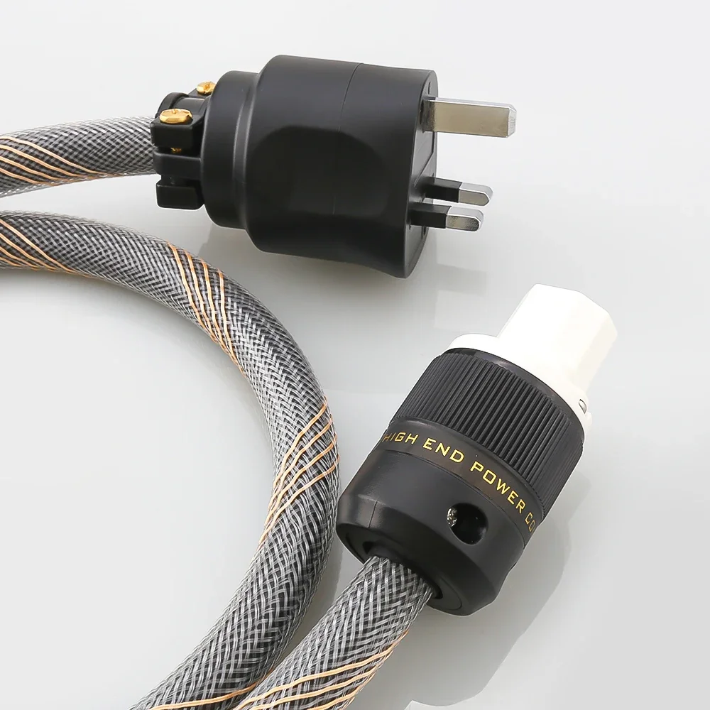 P101 สูงอ้างอิงเครื่องขยายเสียง OFC ทองแดง UK สายไฟ AC โรเดียมชุบ UK ปลั๊กไฟ IEC หญิงชายสายไฟ