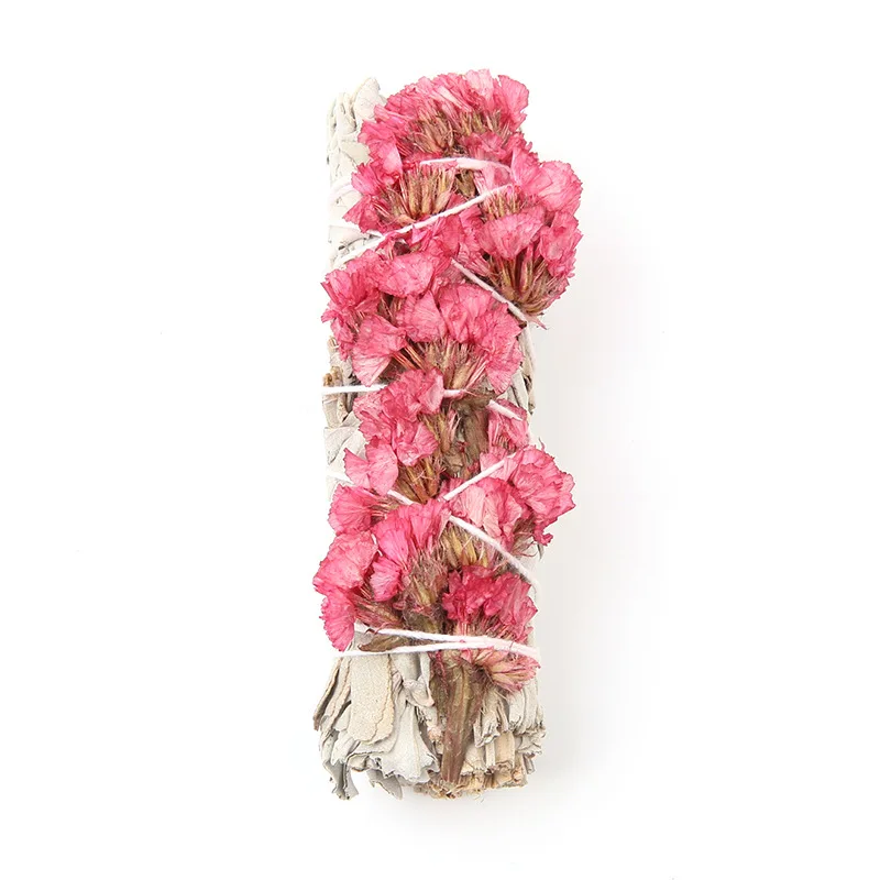 Incense California White Sage Red Rose Petals Colorful Forget Me Not Gypsophila Aromatherapy Home Meditation Use