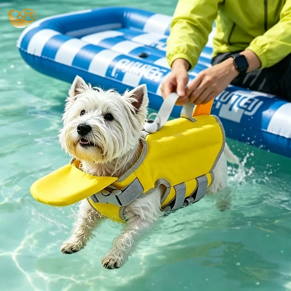 Chaleco Salvavidas para Perros, Chaleco Salvavidas para Natación y Navegación con Asa de Rescate, Ajustable, Alta Flotabilidad, Salvavidas para Mascotas