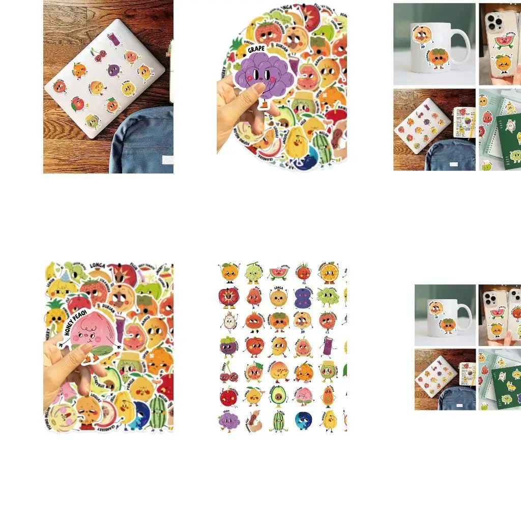 PVC 만화 과일 보상 스티커 태블릿 노트북 학교 용품을 위한 이동할 수 있는 접착제