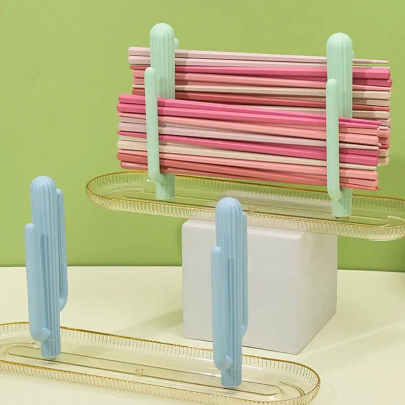 Chopsticks Drying Rack Utensils Chopsticks Dryer Organizer Kitchen Tools Cactus Shape Design Draining Racks For Home Kitchen