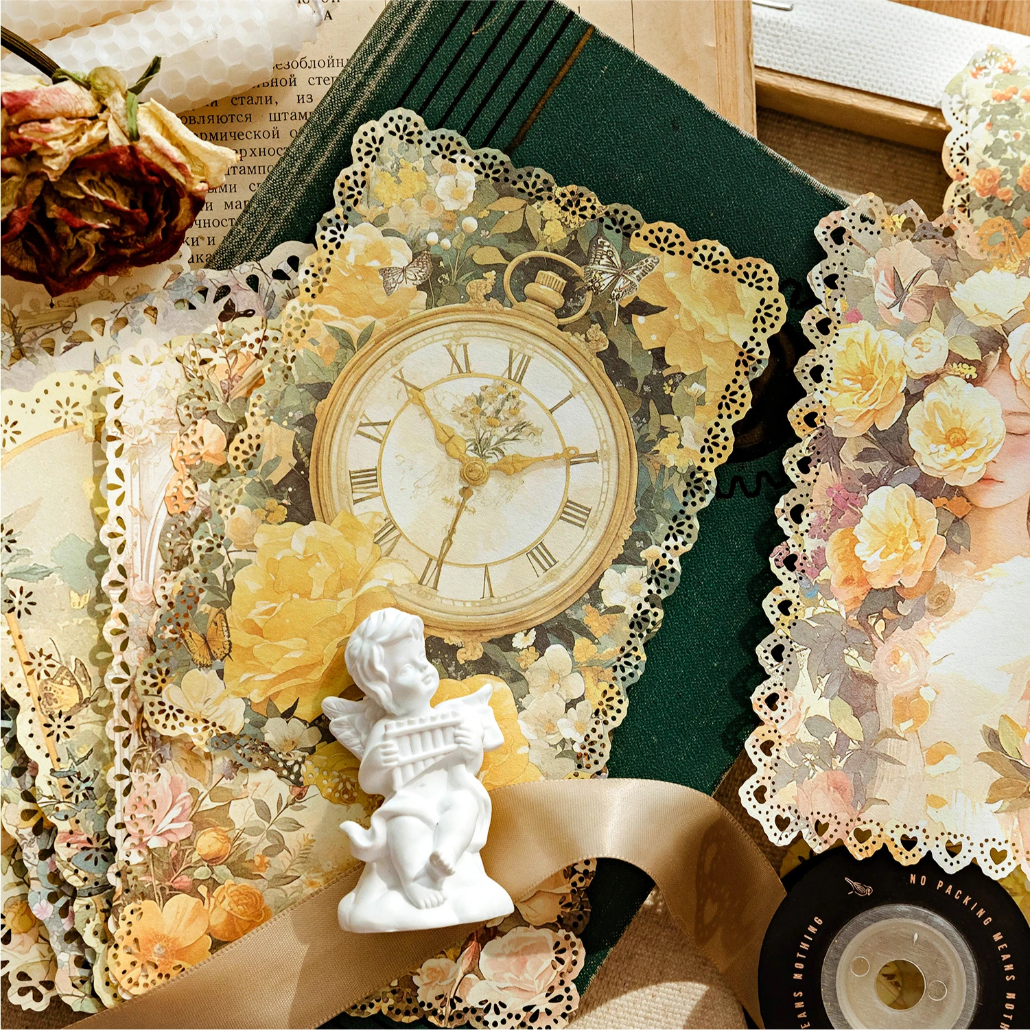 10 pcs French Romance Series Vintage Material Decorative Paper Diy Diary Album Scrapbooking Material Junk Journal Supplies