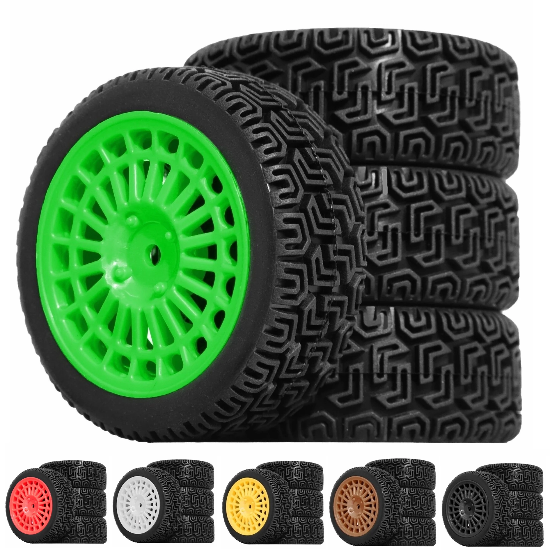 

4PCS 68mm Rally Tires for Tamiya XV01 XV02 TT01 TT02 PTG-2 - 1/10 RC Rally Car Rubber Wheels & Tyres Upgrade Set