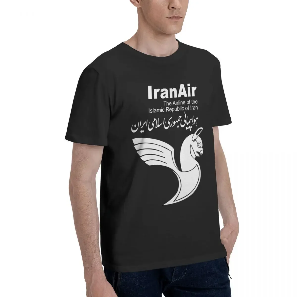 Iran Air Retro Logo Iranian Airline Aviation Awesome Oversized Graphic T Shirt O-Neck T Shirts for Men Women Tee Short Sleeve