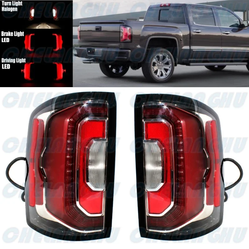 

Pair Rear Tail Lamp Light With Bulbs 84365930 /GM2800295 84365931 /GM2801295 For GMC Sierra 1500 2016 2017 2018 2019