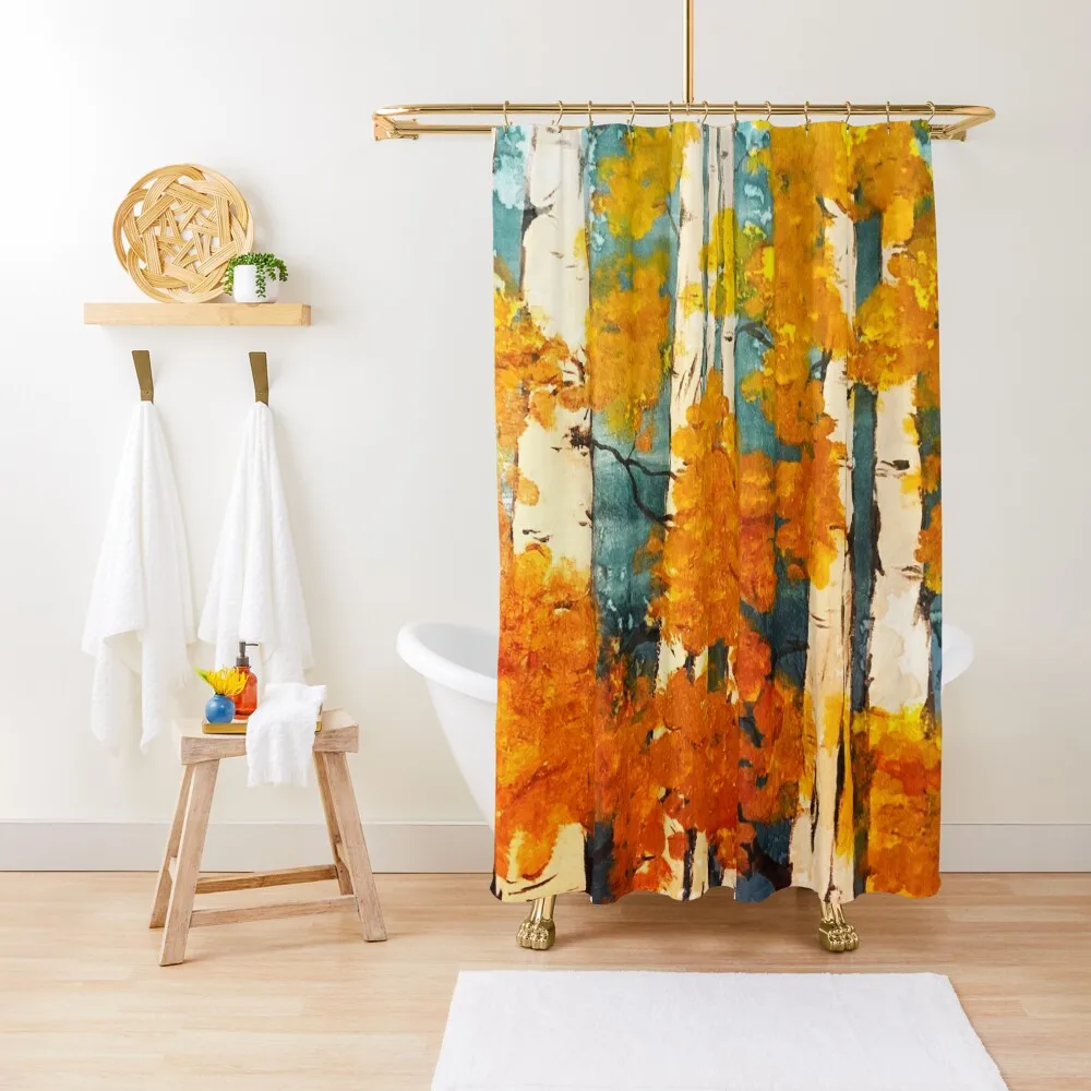 Autumn in the aspens Shower Curtain Cover Waterproof Fabric Bathroom Waterproof Fabric Shower Shower Set For Bathroom Curtain